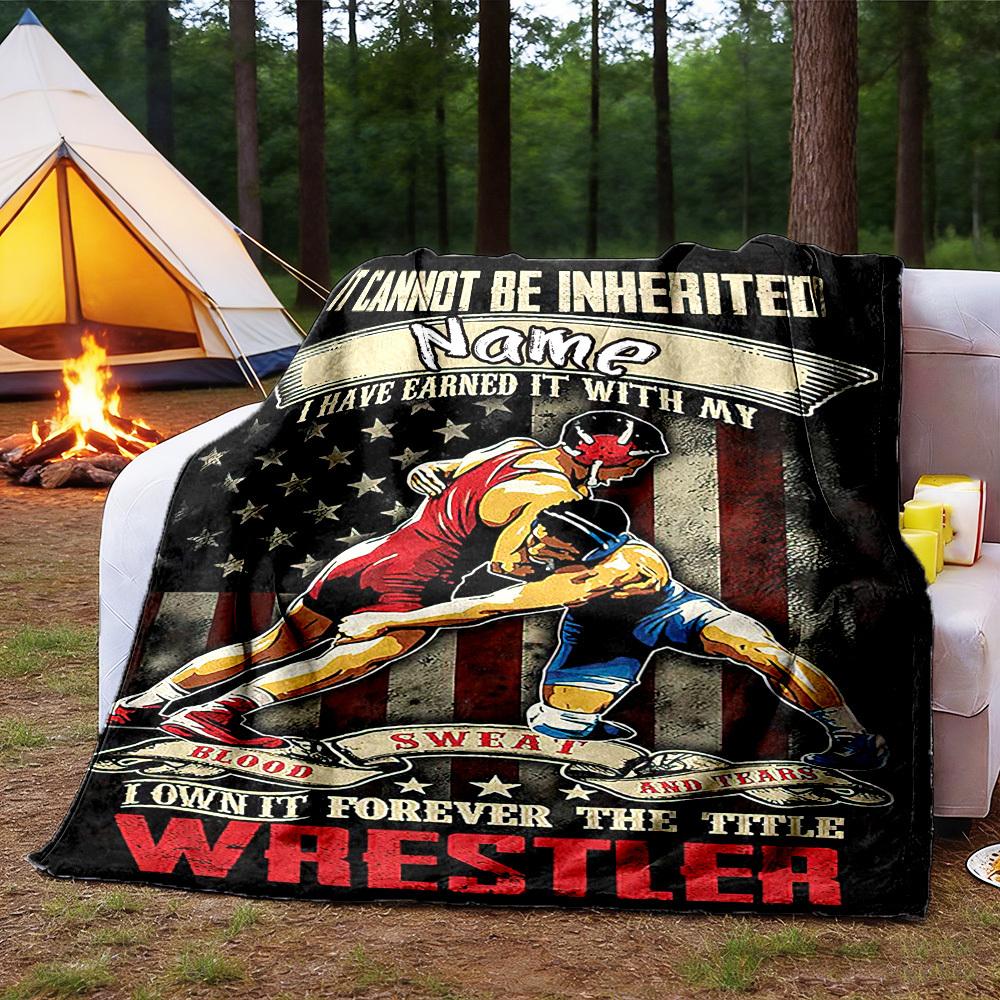 Wrestler Customize Your Name Outdoor Blanket Comfortable Soft Lightweight Perfect For Travel Camping Picnics Sofa Office Bed Living Room Ideal Gift