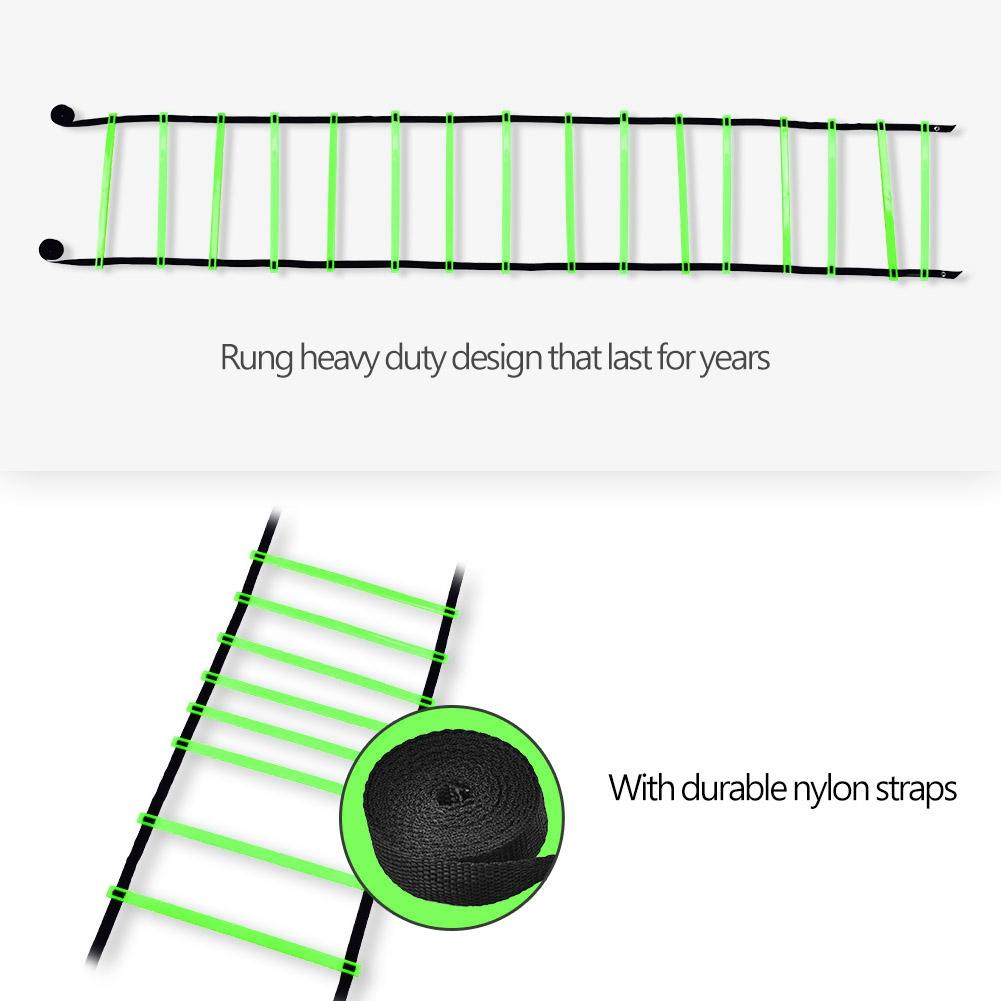 8m Soccer Ball Football Flexibility Speed Training Fitness Jumping Ladder (Green)