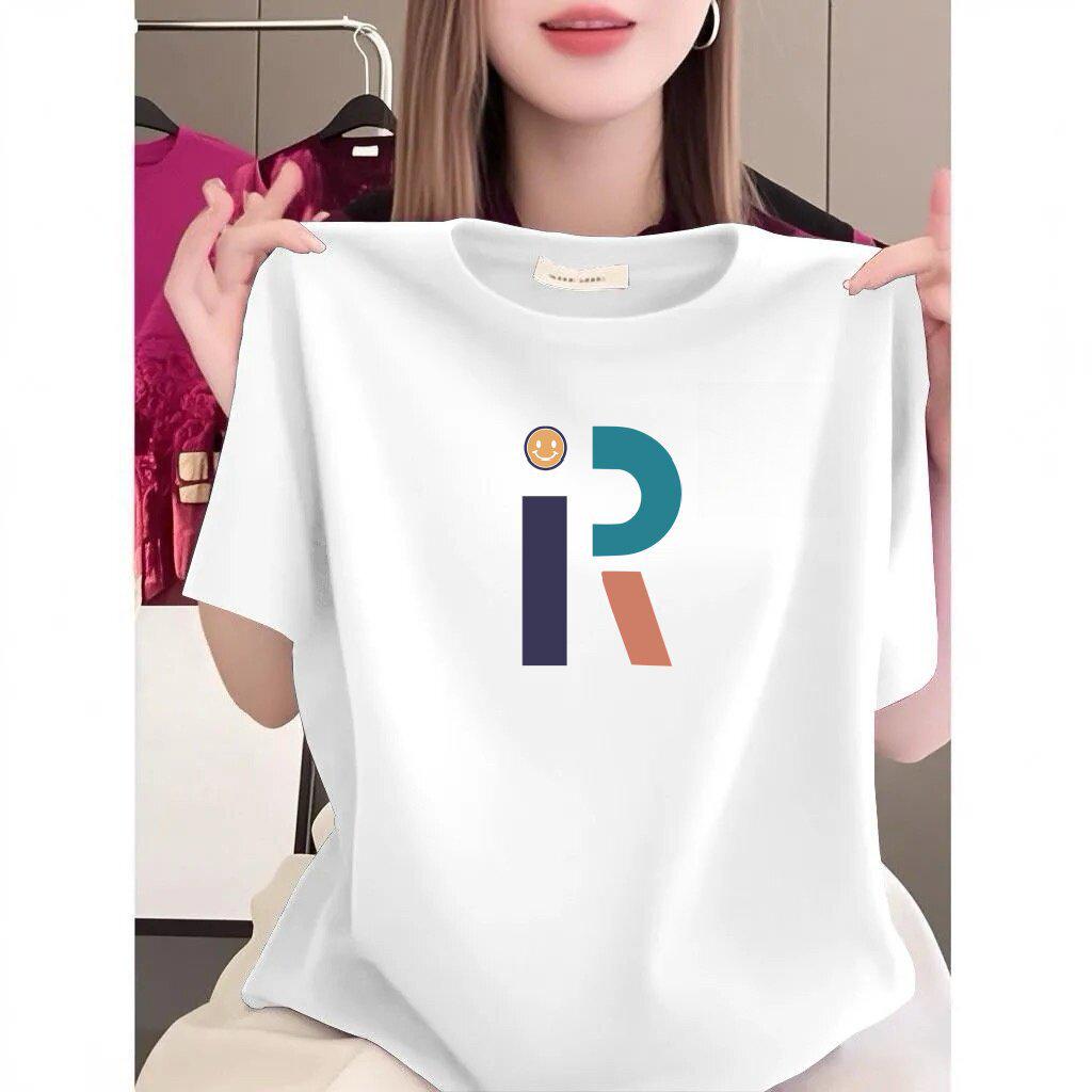 

Plus Size Letter Print Loose Short Sleeve T-shirt for Women Small