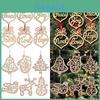 6pcs Christmas Decoration Wooden Pendants Charming Xmas Tree Hanging Ornaments Set