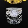 Three-in-One Luxury Women's Wedding Ring Set - European and American Style