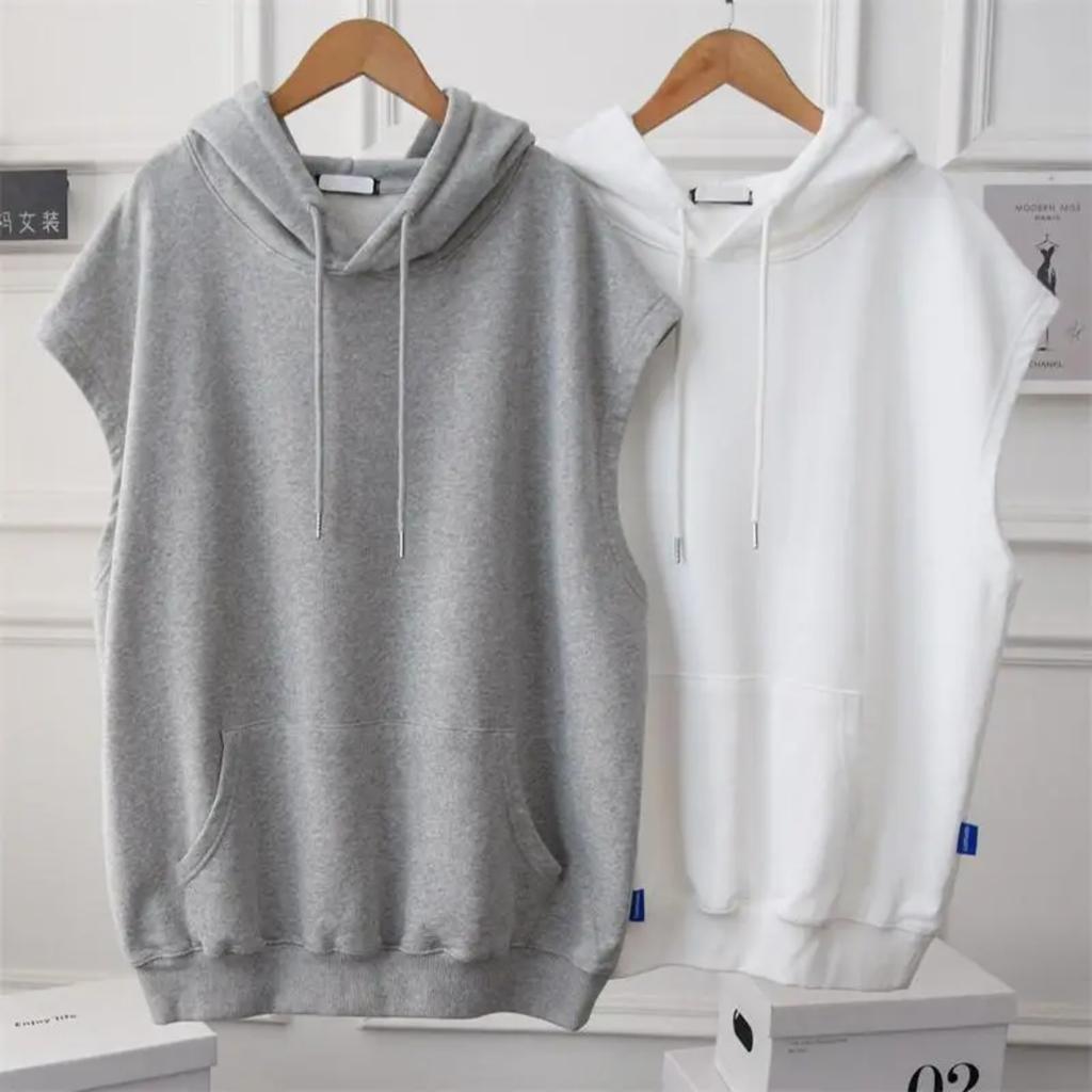 Plus Size Hoodies for Women 4XL Sweatshirt Sleeveless Vest Clothing Ladies Tops Loose Casual