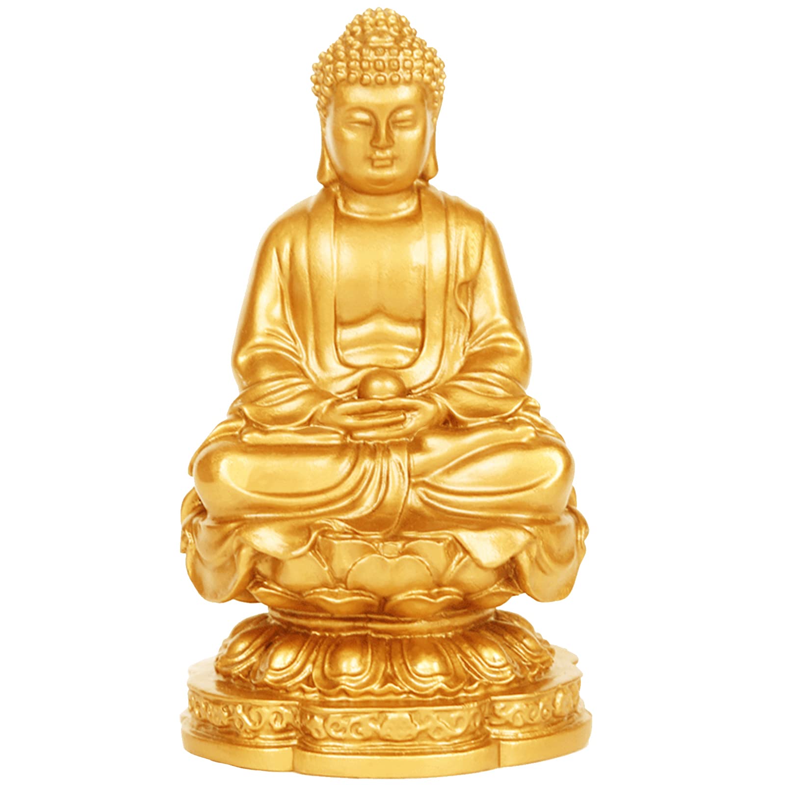 

Shaka Nyorai Buddha Statue, Seated Buddha Statue, Object, Protection from Evil, Good Fortune, Feng Shui, Auspicious Item, Entryway Ornament (Gold)
