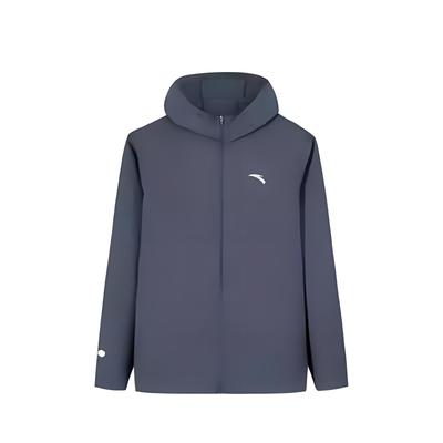 Trainingsserie Einfarbig mit Reißverschluss Kapuzenpullover Vielseitig Lässig Atmungsaktiv Schnelltrocknend UV-Schutz Sonnenschutzjacke Herrenjacken Grau 952527706-7