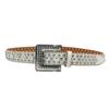 New European and American PU Leather Trousers Belts with Personalized Trendy Square Buckles Rhinestone Belts In The West