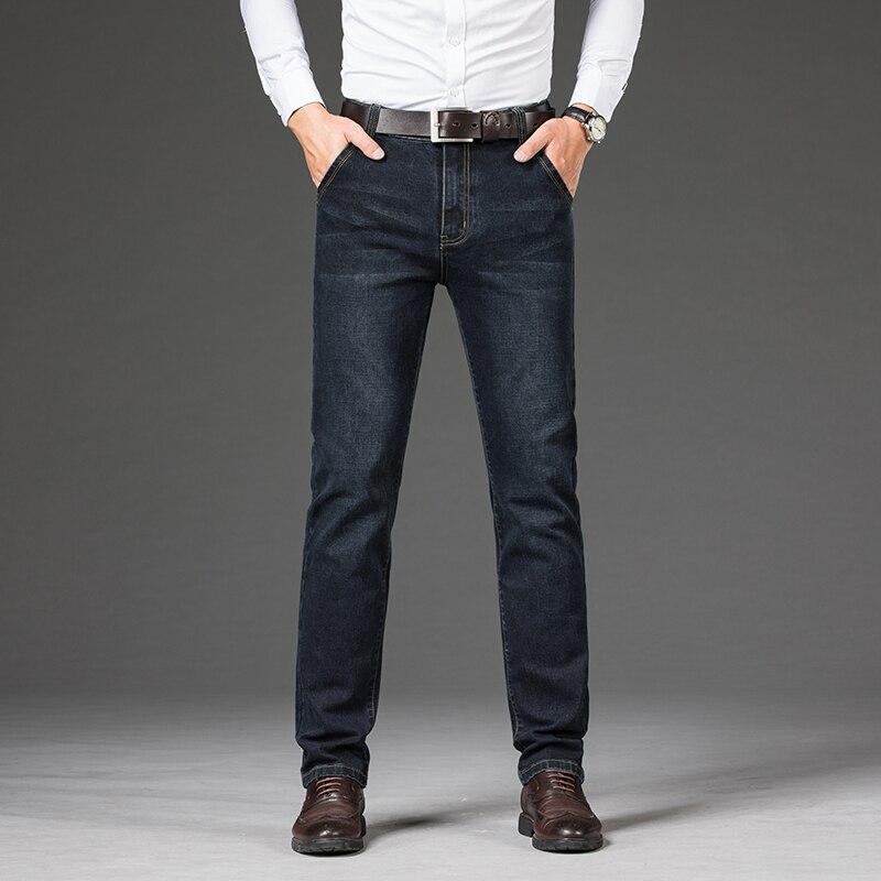 Blugi pentru bărbați de afaceri obișnuiți, drepti, cu lungime completă, pantaloni casual din denim, pantaloni elastici din țesătură elastică LY2011