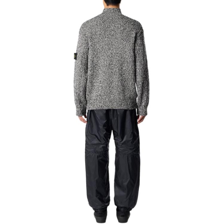 Stone Island Ribbed Stand Collar Loose Fit Long Sleeve Knit Sweater Men sweater L1S155100026S0N11-V0M29