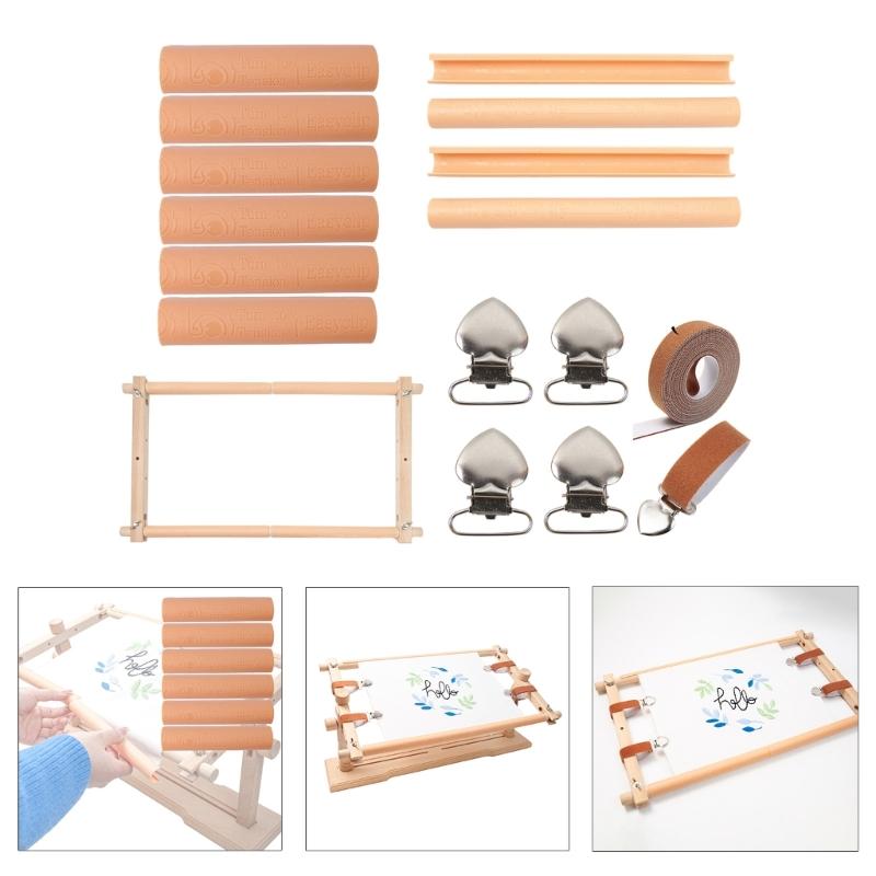 Portable Stitching Frame With Plastic and Metal Fabric Clamp Adjustable Embroidery Clip On Frame For Needlework Craft