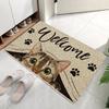Funny Cute Cat Welcome Doormat Machine Washable Anti-slip Floor Mat Home Decor Living Room Bedroom Kitchen Entrance Foot Mats