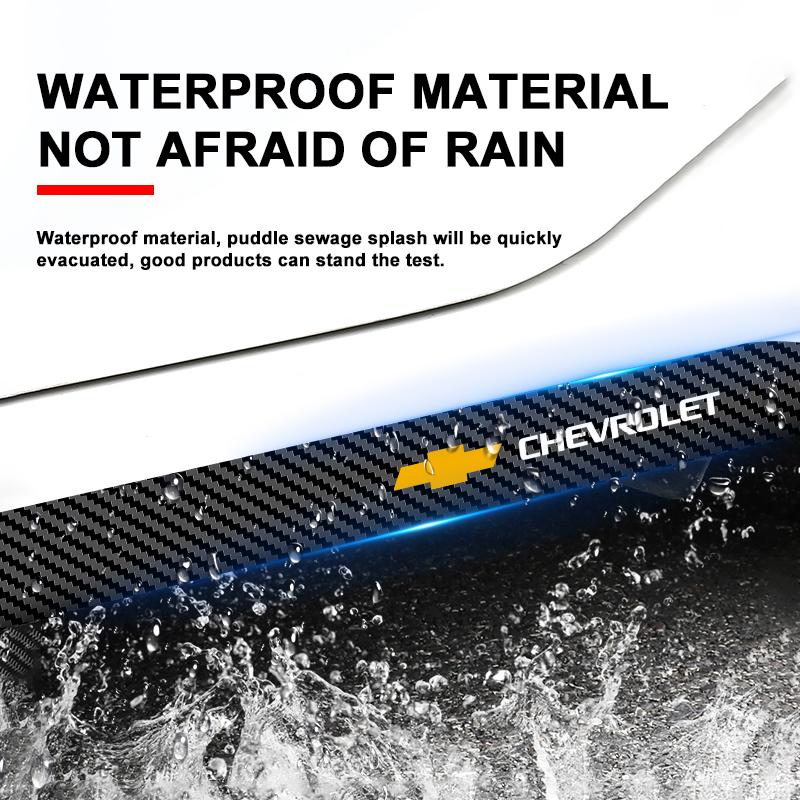 Carbon Car Door Side Skirt Sill Stripe Sticker Anti-scratch Refit Sticker For Chevrolet Cruze Equinox Captiva Trax Malibu Tahoe Impala Sonic