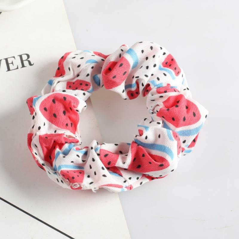 Summer Fruit Pattern Elastic Hair Ties for Women New Trend Scrunchies Ponytail Elastic Hair Bands Hair Accessories