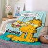 Custom Name Garfield's Quick Meal flannel Blanket for Super Soft Cute Comfort Blanket for Travel Bedding Couch Sofa Blanket