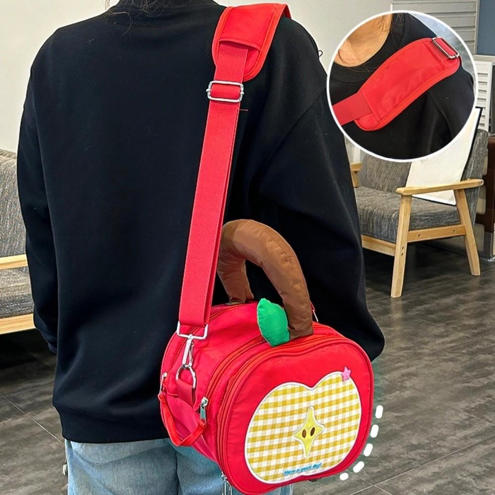 Handle Fruit Plaid Makeup Bag Storage Travel Cosmetic Container  Data Cable Storage