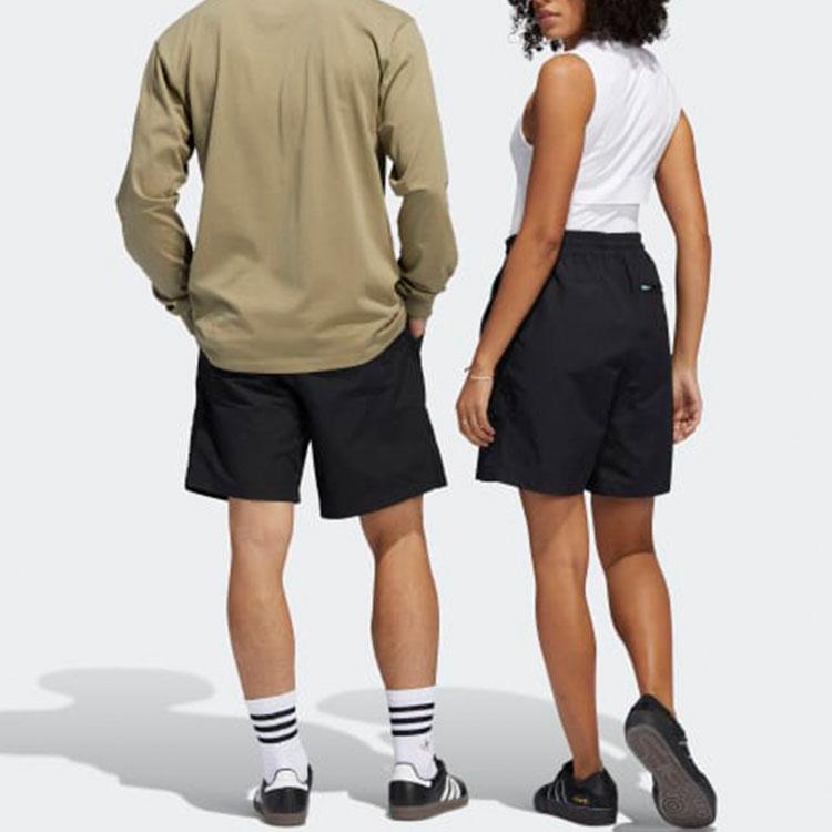 Adidas Solid Color Loose Casual Shorts Unisex Bottoms Black HA1290