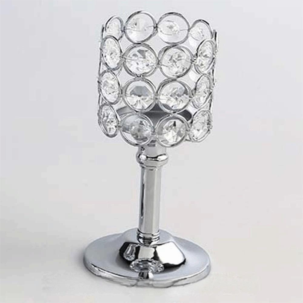 Hollow Crystal Candle Holder Romantic Craft Candelabra Wrought Iron Candlestick Home Wedding