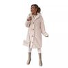 Women's Long Plush Coat In Beige, Brown, Khaki, and Dark Brown, Soft Fleece Outerwear with Comfort Fit