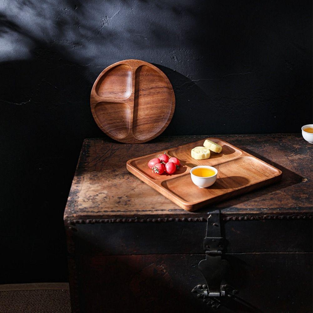 

Creative Walnut Plate Durable Snack Plate Candy Holder Dim Sum Plate Dry Storage