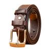 Men'S First-Layer Cowhide Belt Solid Copper Buckle Casual Simple Pin Buckle Leather Belt Business Middle-Aged And Young Men'S Belt
