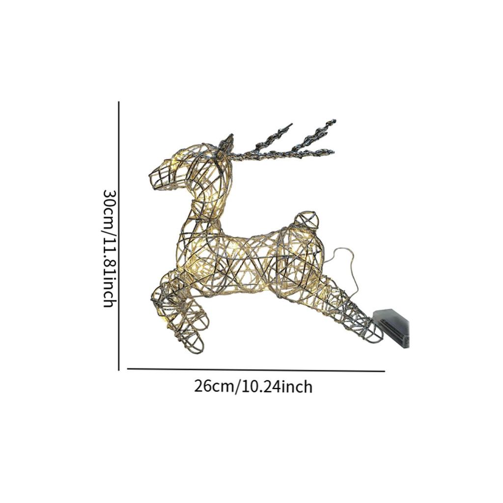 Christmas Luminous Elk Statue Iron Artwork for Bedroom Themed Party Holidays