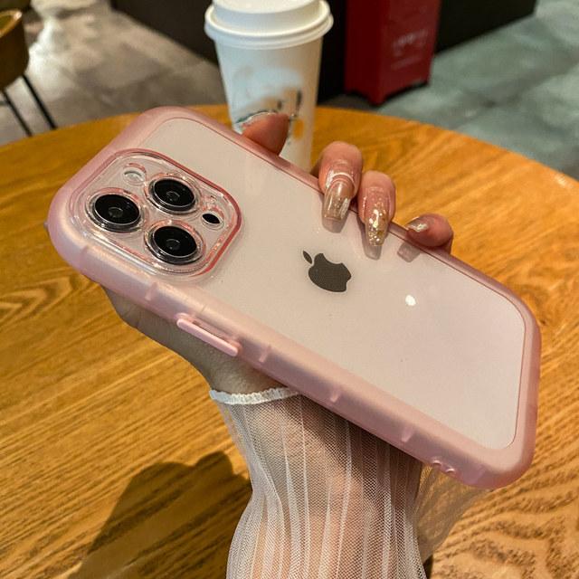 Clear Shockproof Bumper Phone Case For Iphone 13 11 12 Pro Max Xs Max Xr X 7 Plus 14 Soft Color Buttons Camera Protection Cover
