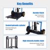 450 Lbs Portable Manual Handling Stacker 2 Universal Wheels Manual Forklift Material Stacker for Garage Warehouses and Factories