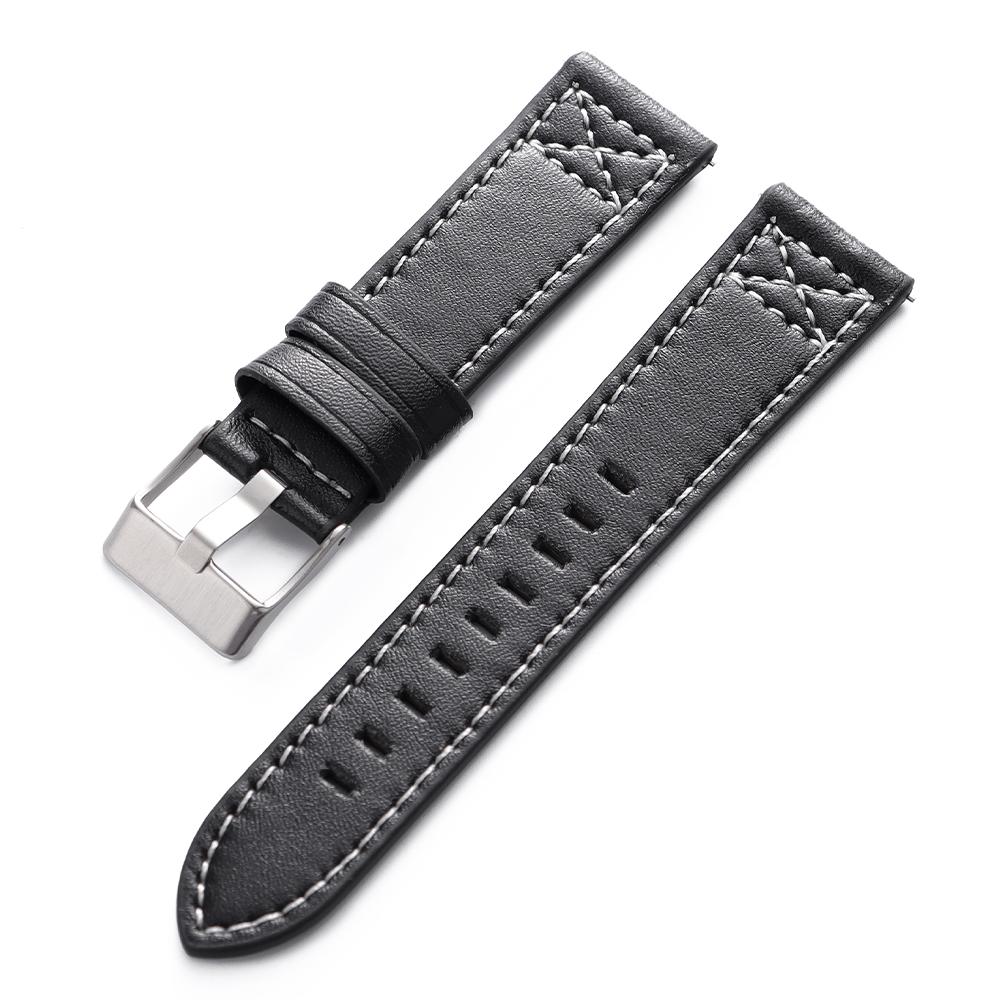 Vintage Retro Cowhide Watch Strap 20mm 22mm 24mm Universal Bracelet Business Black Brown Blue Watchband Belt Accessories