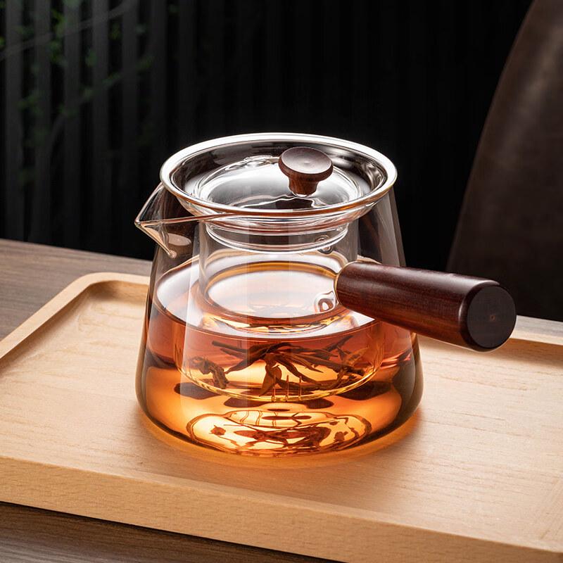 ZISIZ Glass Side-Handle Tea Pot