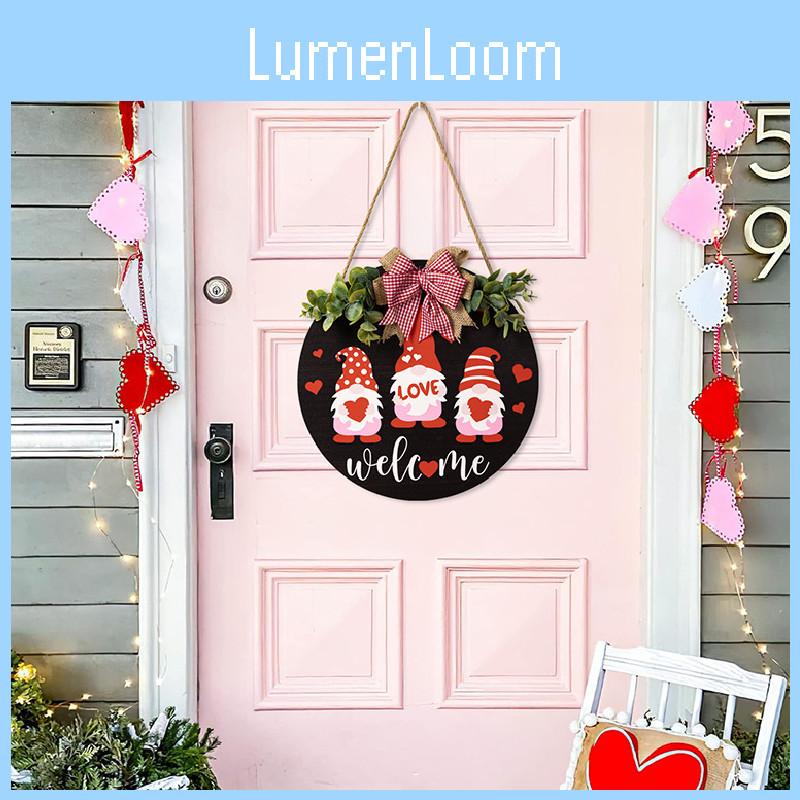 Charming Mothers Day Love Gnome Welcome Plaque Featuring Red Bow And Heart Motif