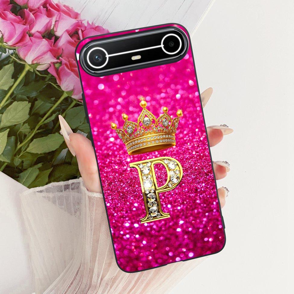 For Tecno KM9 Case For Tecno Pova Slim Cover Silicone Fashion Luxury A-Z Letters Cool Crown Soft Casing