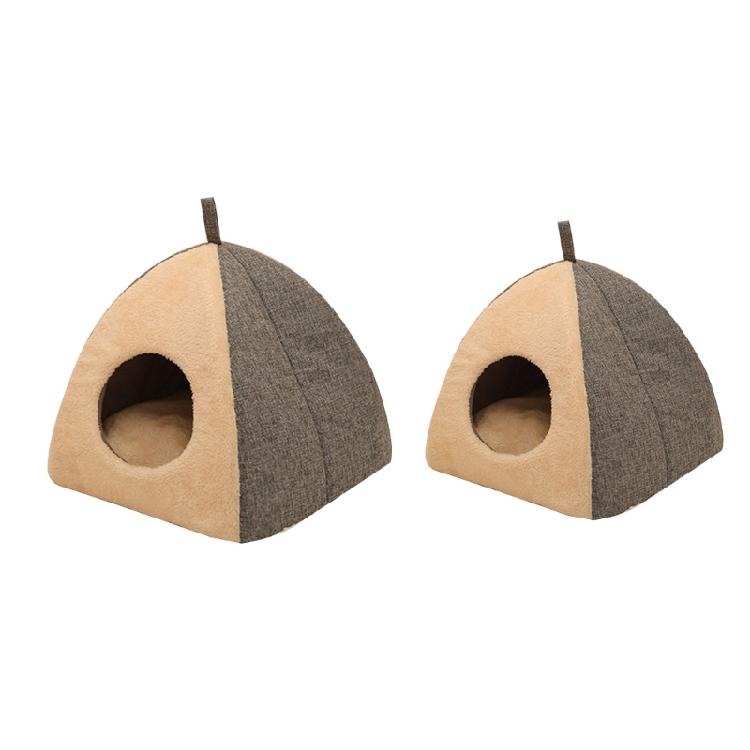 Teepee Shape Cat Cave Bed Pet Tent House Soft Cushion Anti-Slip Bottom