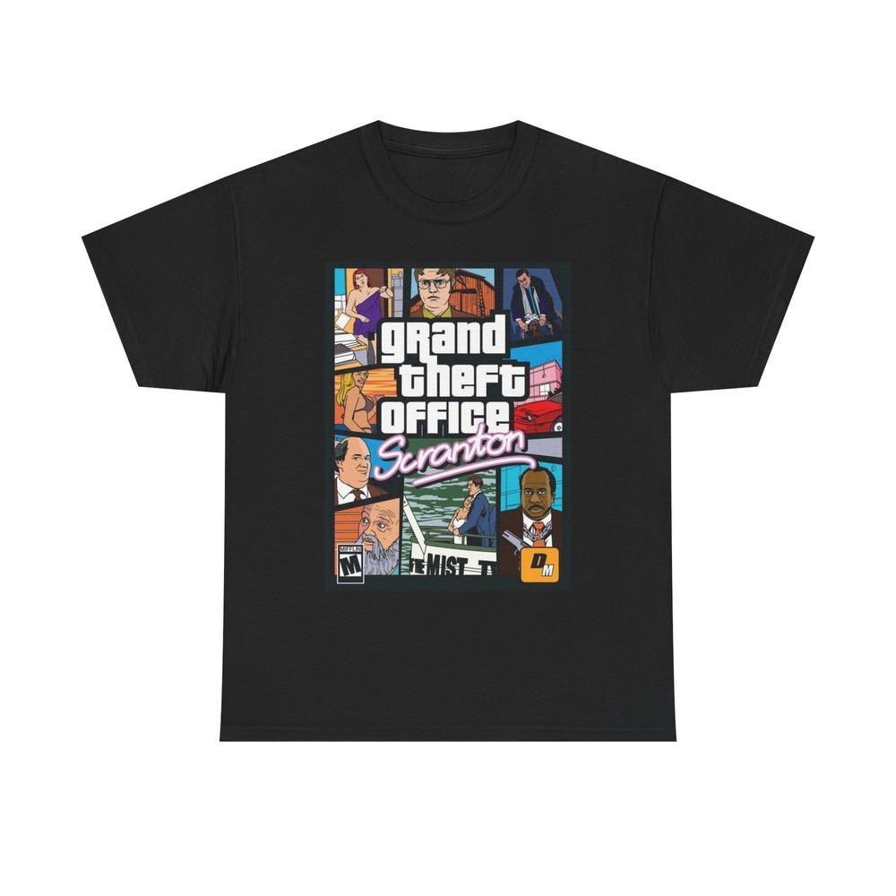 Grand Theft Office Funny The Office Graphic T Shirt ADULT NEW Unisex T-Shirt M