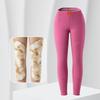 Women's Plus Size Lambswool-Cotton Warm Pants with Wool Knee Support and Fleece Base Layer for Autumn/Winter