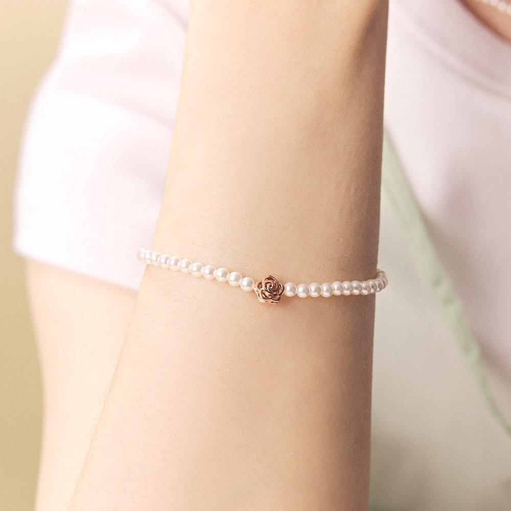 [Rosemont] Silver Pearl Bracelet Rc0397