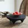 Black Low Legged Tray Creative Solid Wood Storage Tray Tea Set Jewelry Cosmetics Storage Tray Home Decoration Storage Tool