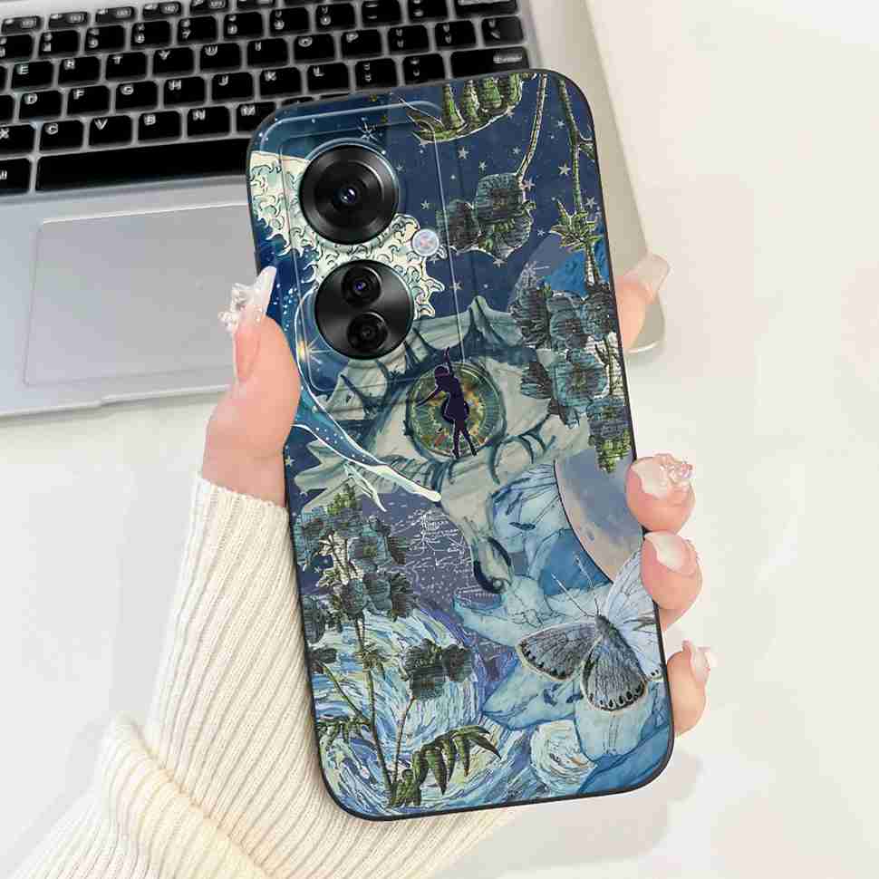 For Oppo Reno11 F 5G CPH2603 Case Cute Cartoon Printed Cherries Soft Silicone Cover For Oppo F25 Pro 5G 6.7" Phone Cases Coque