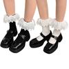 Womens Summer Solid Color Lacy Sock Sweet Daily Jokers Stocking Winter Midi Legwarmers for Daily School Office Girl