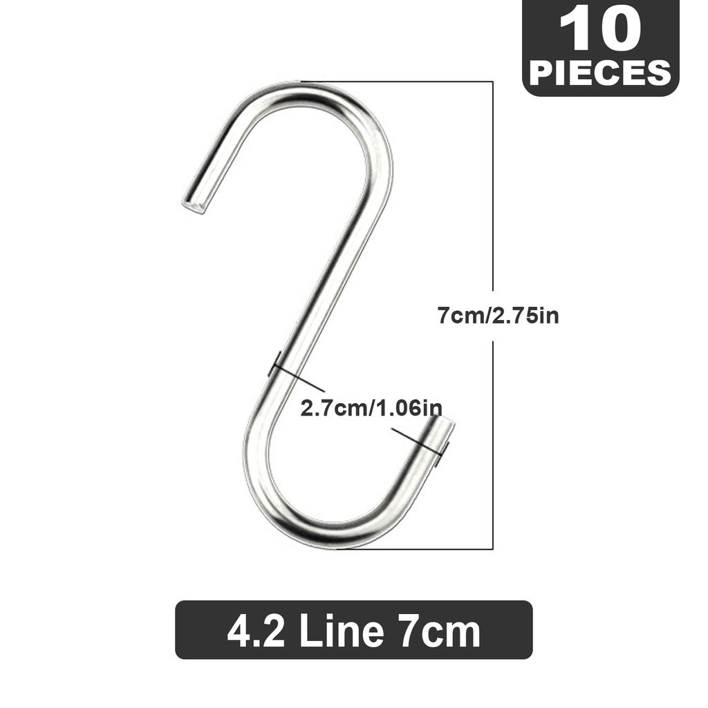 Stainless Steel S-hook Kitchen Hooks Are Commonly Used. Solid Hooks Are Non-magnetic