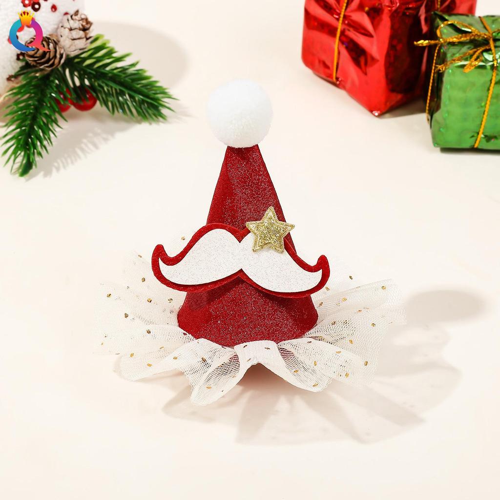 Vivid Red Christmas Reindeer Bow Hair Clip - Cute Women's Duckbill Hairpin