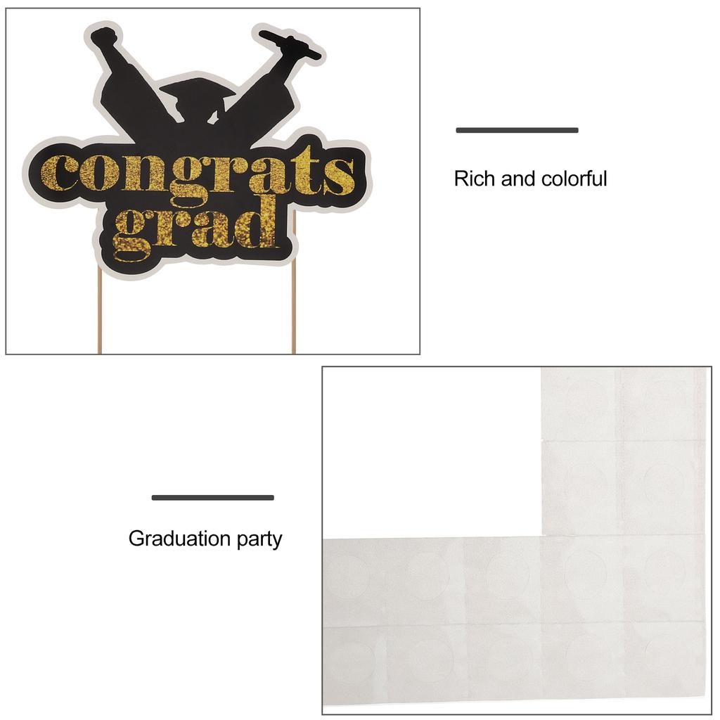 Congrats Grad Party Supplies Insert Card Decor Paper Cup Graduation Decorative Topper Fruit Picks