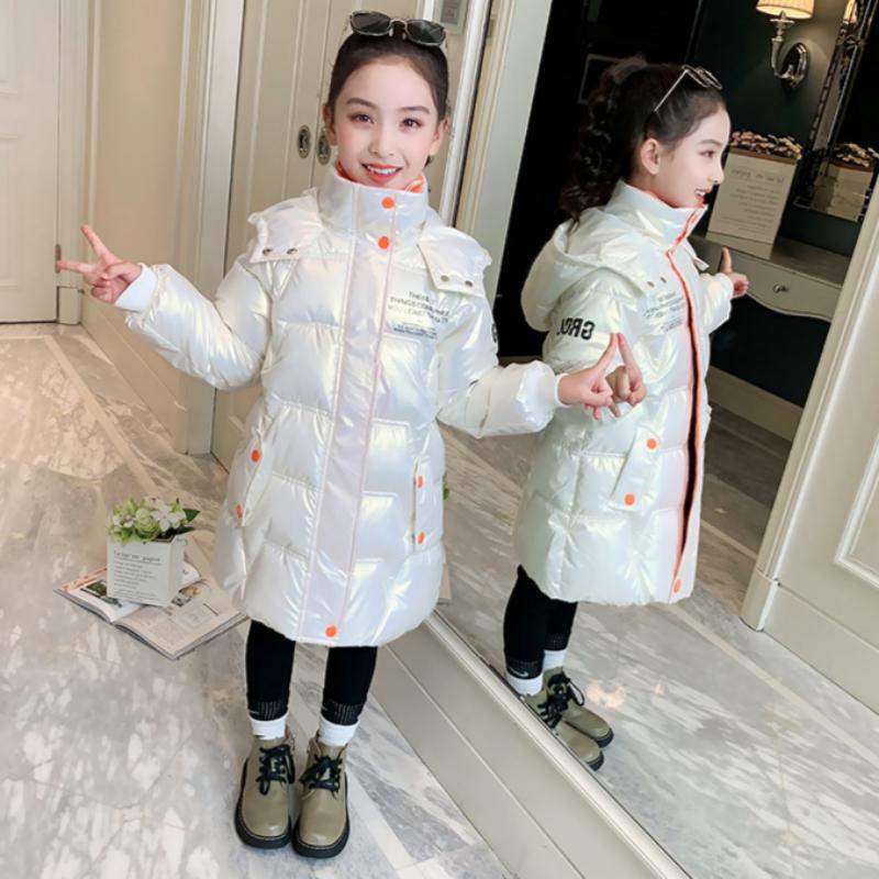 Girls' Winter Cotton Clothes, Stylish Down Jacket, Mid-length Cotton-padded Jacket, Thick Warm Coat