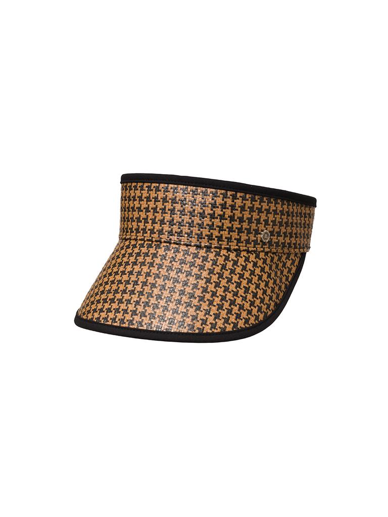 Beulaunhaes Houndstooth Straw Sun Visor