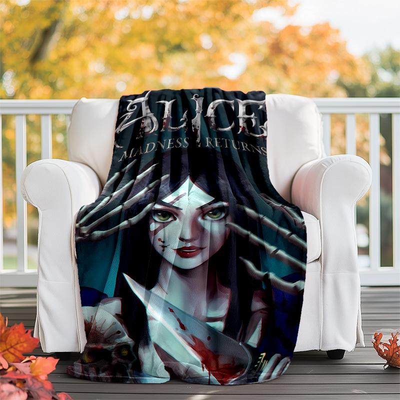 Halloween-Horror-Motiv Bedruckte Decke - Perfekt für Sofa, Bett, Reisen & Outdoor-Nutzung | Maschinenwaschbar, Gemütlich & Langlebig.