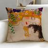 Classic Painter Gustav Klimt Cushion Cover Soft & Easy-Wash Pillow Case – Versatile For Couch, Bed, Travel And Office