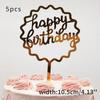 5 pcs Gold Acrylic Cake Topper 5pcs Happy Birthday Cake Topper Cake Decoration Supplies for Birthday Decorations