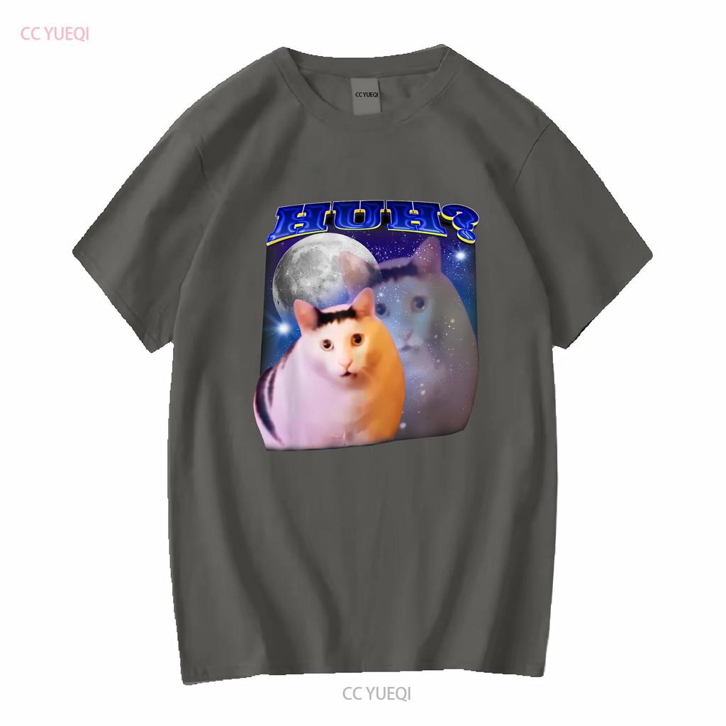 Funny Meme Huh Cat T Shirt vintage Washed Versatile Comfortable Breathable streetwear Stretched designer clothes fashion Casual
