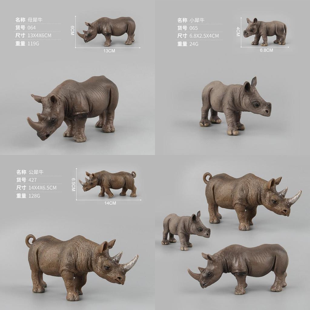 Wild African Rhino Model Collectible Toy For Educational Display And Kids Learning