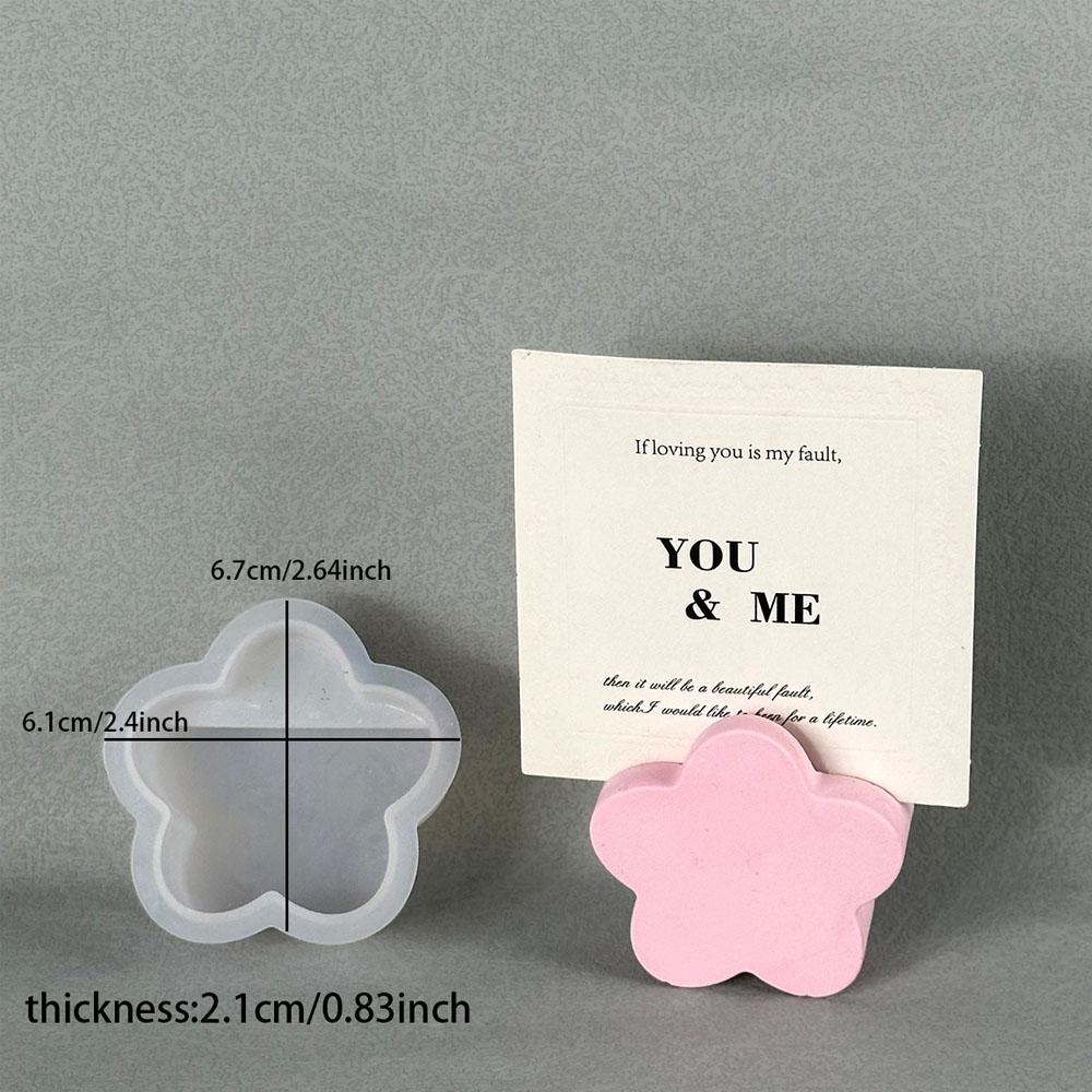 Creative Card Holder Silicone Mold DIY Heart Card Clip Making Plaster Epoxy Resin Concrete Casting Molds Office Desktop Decor