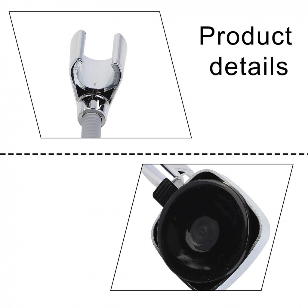 Shower Bracket with Suction Cup 360 Degree Rotation and Hook for Bathroom