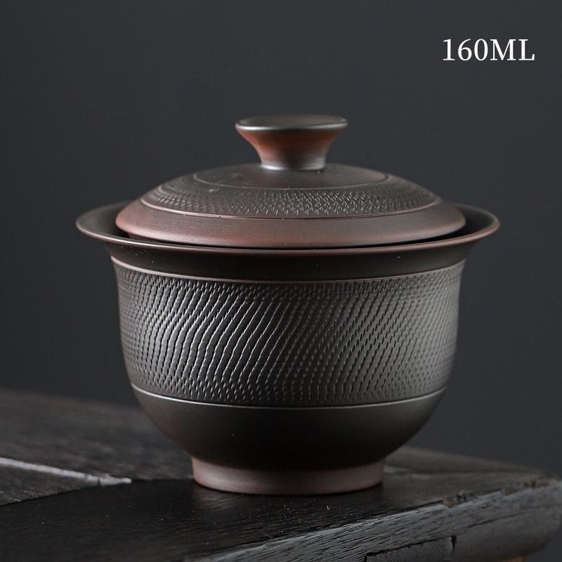 Jianshui Purple Pottery Gaiwan Ceramic Handmade Household Kung Fu Tea Set Tea Bowl Tea Cup Tea Maker Tea Ceremony Tea Tureen