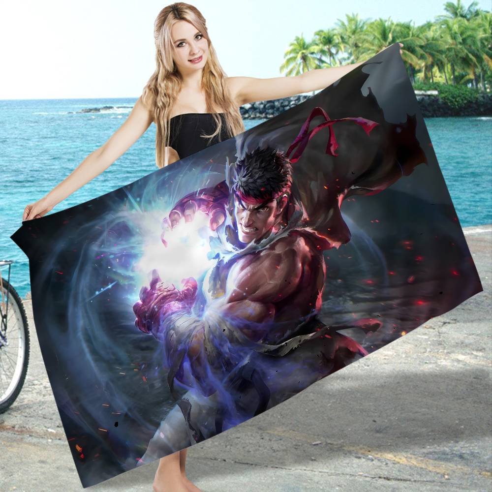 Street Fighter Retro Gamer Microfiber Printed Beach Towel Mountain Climbing Yoga Beach Swimming Running Absorbent Soft Towel